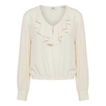 Sandro cream ruffle blouse