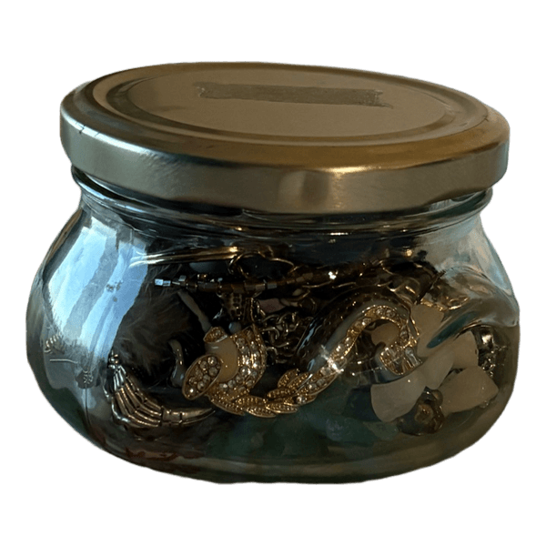 Jar of jewellery,