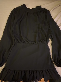 Black chiffon mini dress