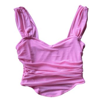 Pink ruched corset top