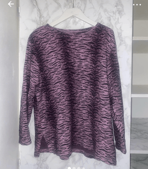 violetti kuviollinen neulepaita