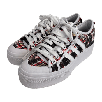 Adidas Nizza Platform Women valkoiset skottiruudulliset tennarit