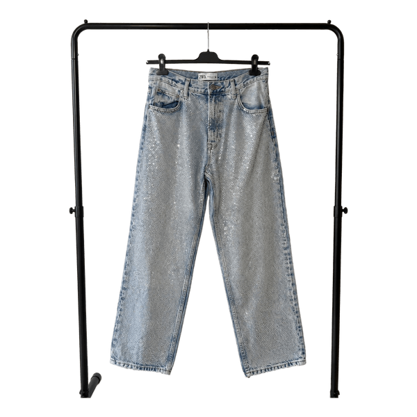 Zara blingaavat strassi farkut 34/36-koolle