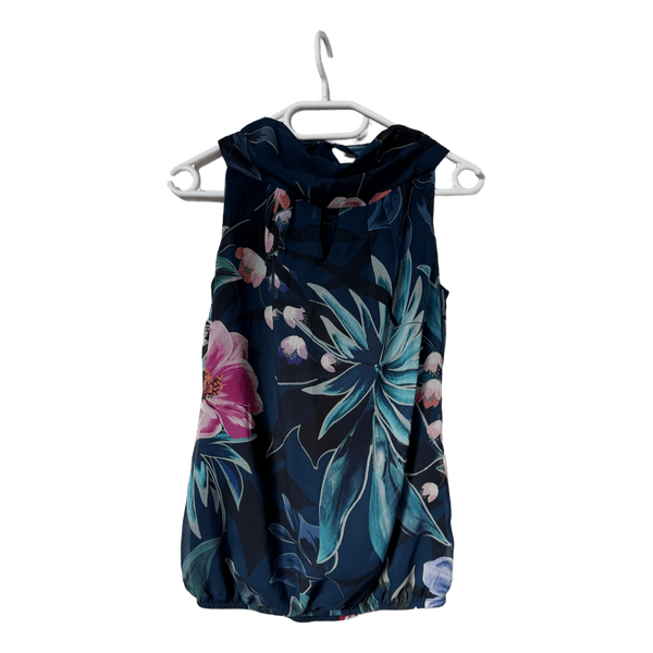 Blue floral blouse