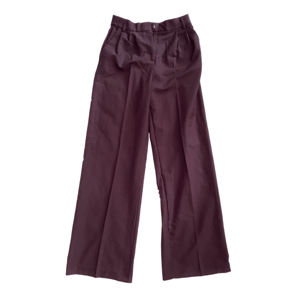 Burgundy wide-leg trousers