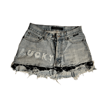 Sininen farkku mini hame