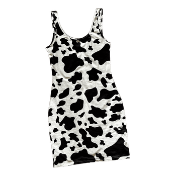 Cow print mini dress