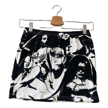 Black and white graphic skirt