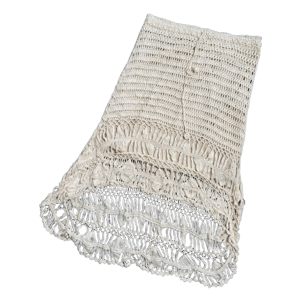 Cream crochet maxi skirt