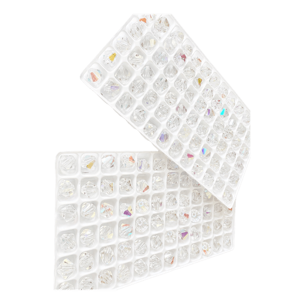 Preciosa MC Bicone Glass Beads – Crystal AB, 8 mm, 144 pcs