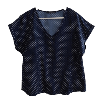Navy sininen pilkullinen pusero