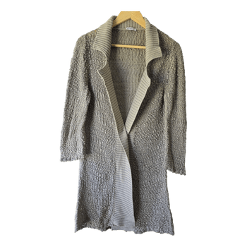 Marella greige cotton open cardigan