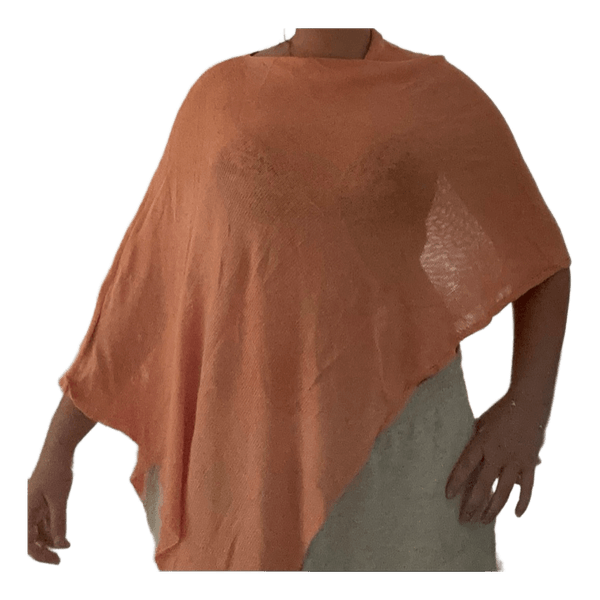 Ferskenfarvet strikket poncho