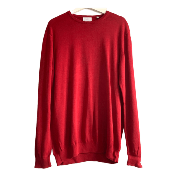 Bläck Menton Knitted Sweater Red XL Men Cotton Scandinavian Minimalist