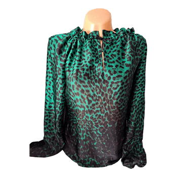 Roheline looma-mustriga pluus