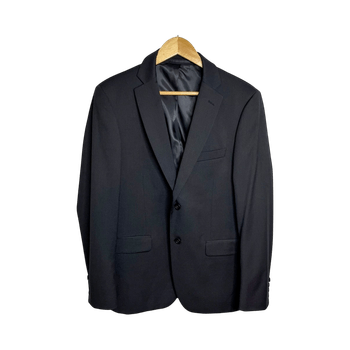 Mens Charcoal Black Wool Blend Blazer Sz. 50 R