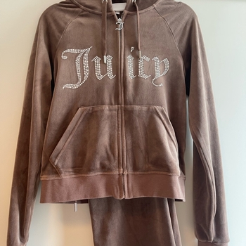 Brown velour tracksuit set