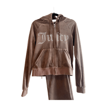 Brown velour tracksuit set