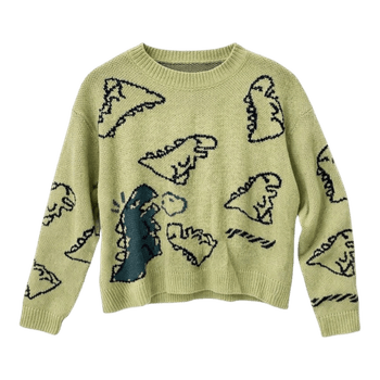 SHEIN |  olive dinosaur knit sweater