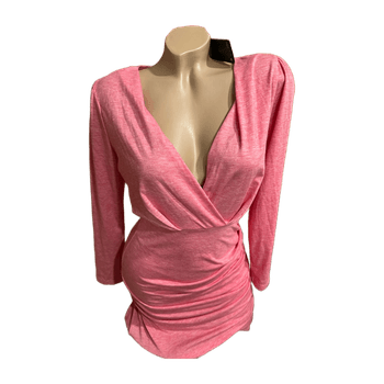 Pink long sleeve mini dress