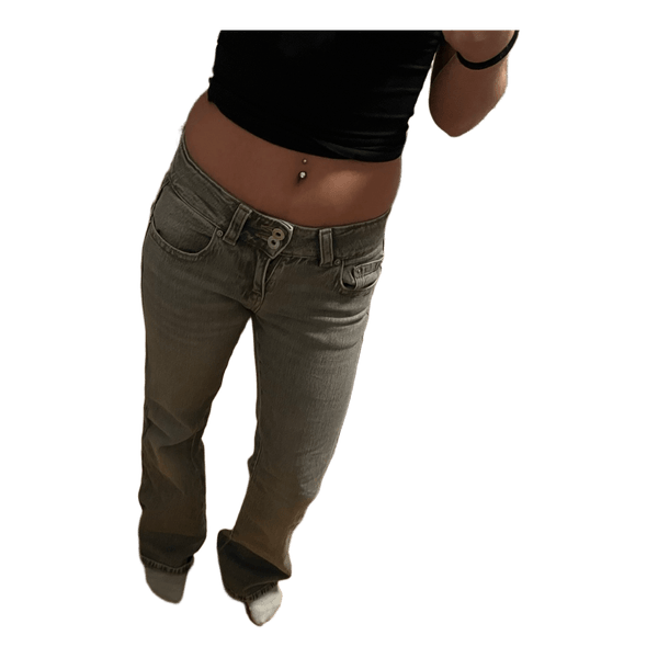 Grå low waist jeans