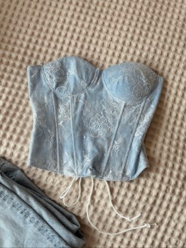Light blue lace corset