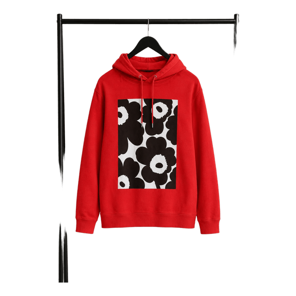 Marimekko Runoja punainen huppari Reilu XS