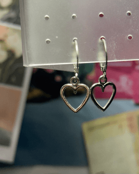 Silver heart earrings