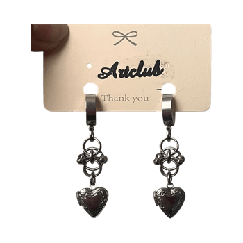 Heart locket earrings