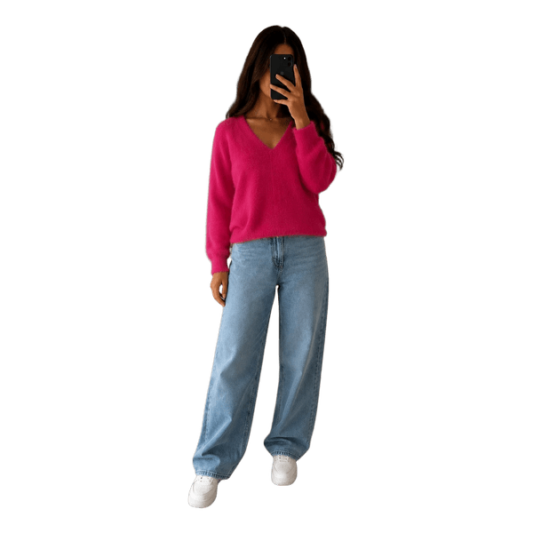 Pink fluffy sweater
