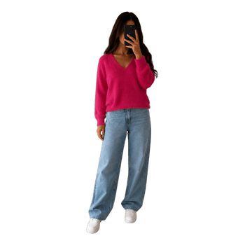 Pink fluffy sweater
