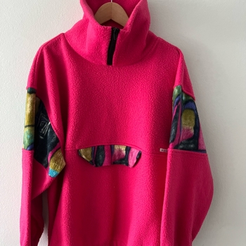 Vintage pinkki  fleecetakki xl