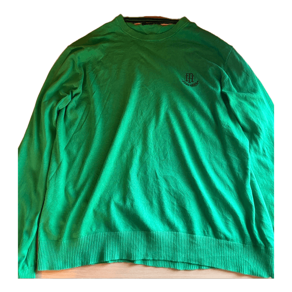 Vintage Tommy Hilfiger Green Knit Sweater Crest XL