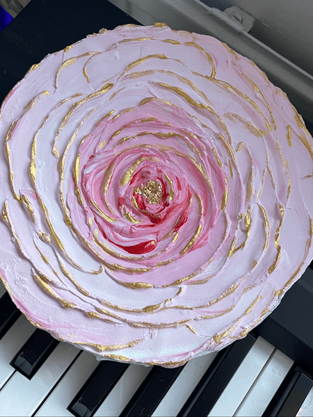 Pink textured rose artwork