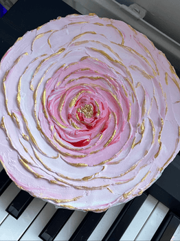 Pink textured rose artwork