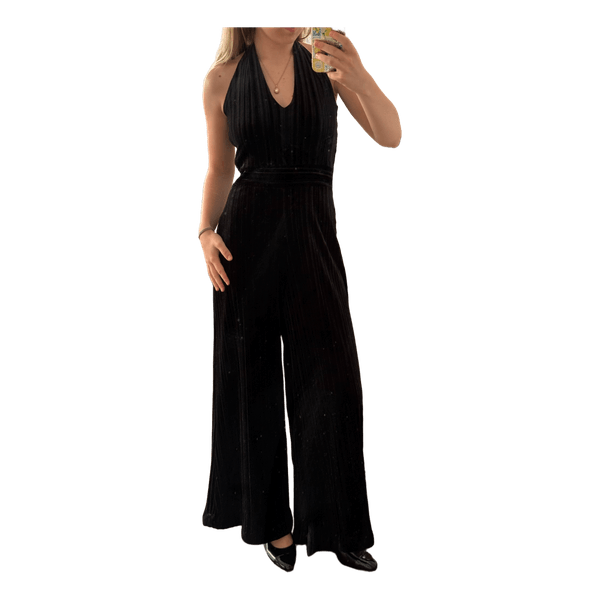 Black velvet jumpsuit