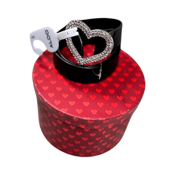Black belt with heart buckle