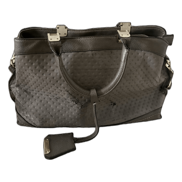 Grey textured handbag