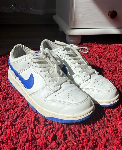 Nike blue and white sneakers