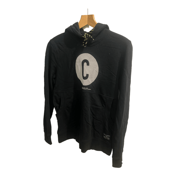 Black cotton graphic hoodie