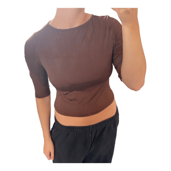 Brun tætsiddende t-shirt