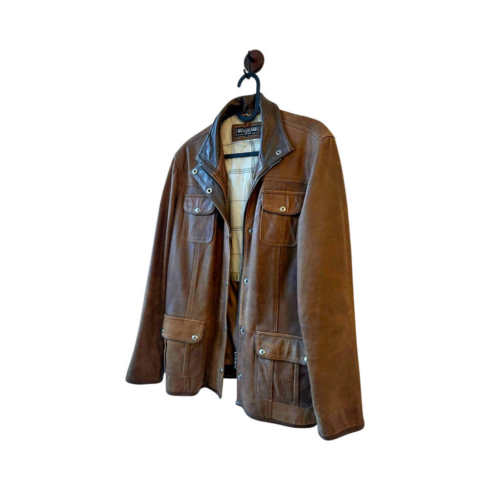 Woodland Men’s brown leather jacket