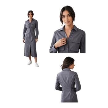 Zara grey shirt long sleeve dress