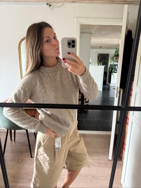 Beige strikpullover