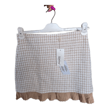 Beige tweed mini skirt