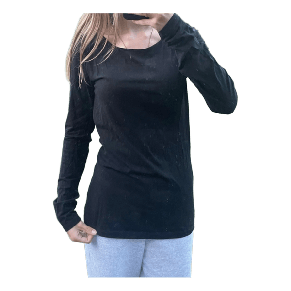 Sort langærmet t-shirt