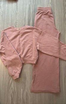 Pink sweatshirt and trousers