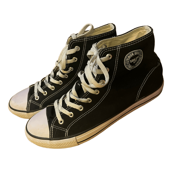 Black high-top sneakers