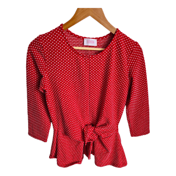 Red white polka dot top