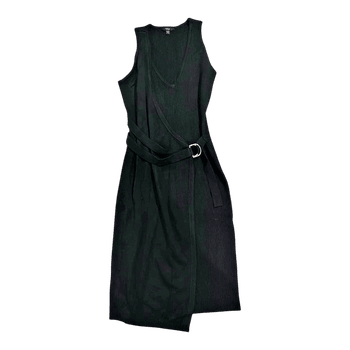 Black ribbed mini dress
